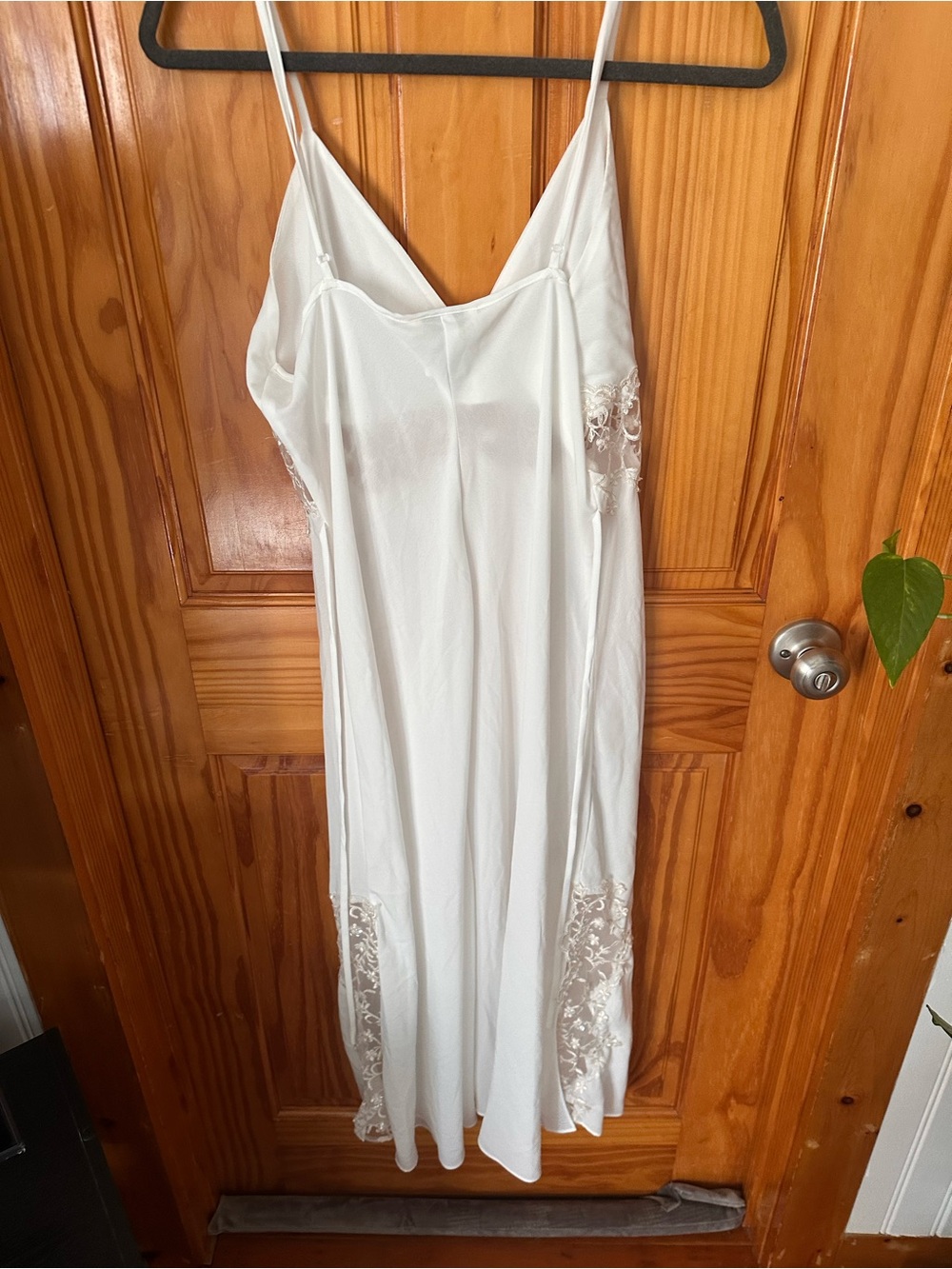 Vintage Denette White Lace-Trim Slip Dress - Picture 10 of 16